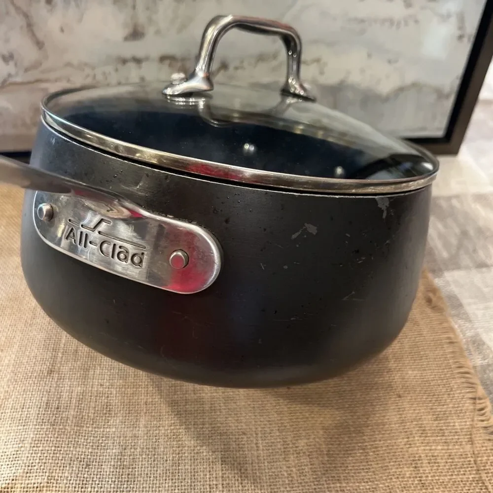 All-Clad Anodized Nonstick 3.5-Qt. Saucepan with Lid Used